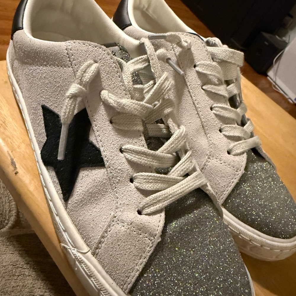 Vintage Havana White and Black Glitter Sneakers